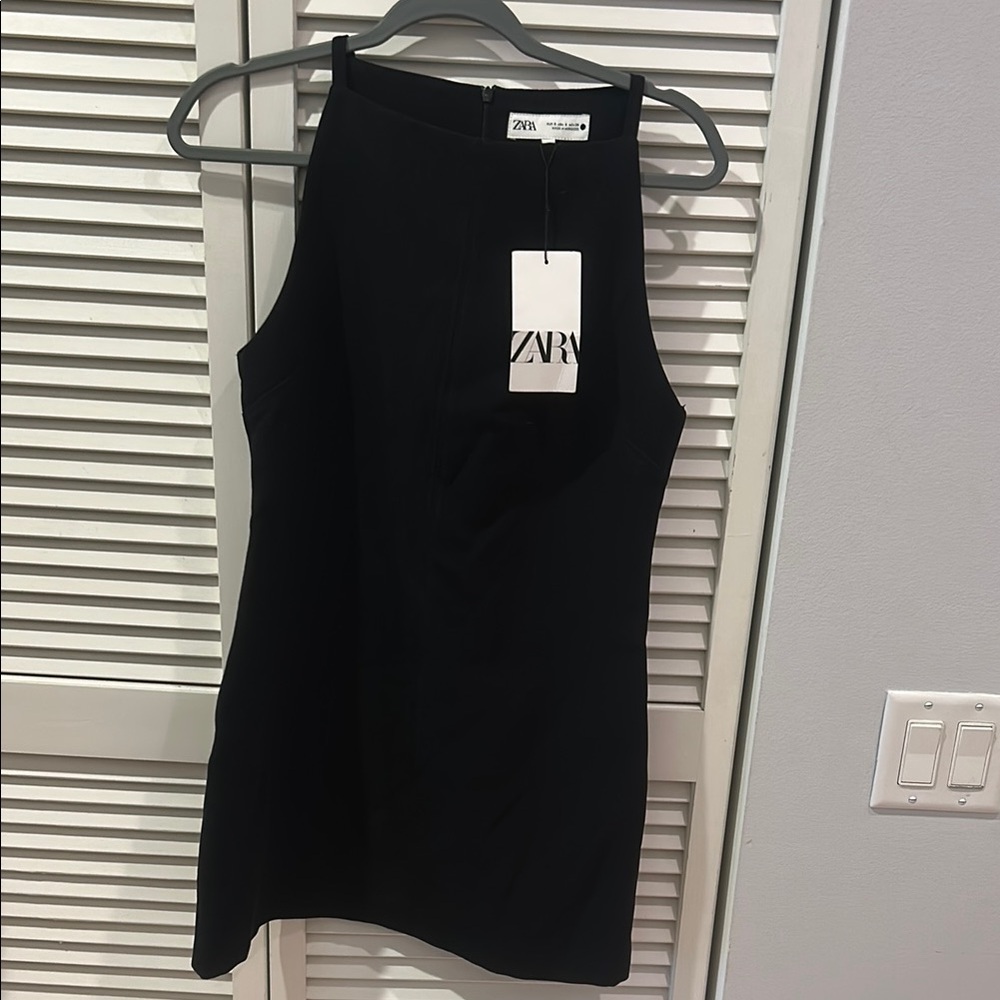 Zara Elegant Black Halter Dress